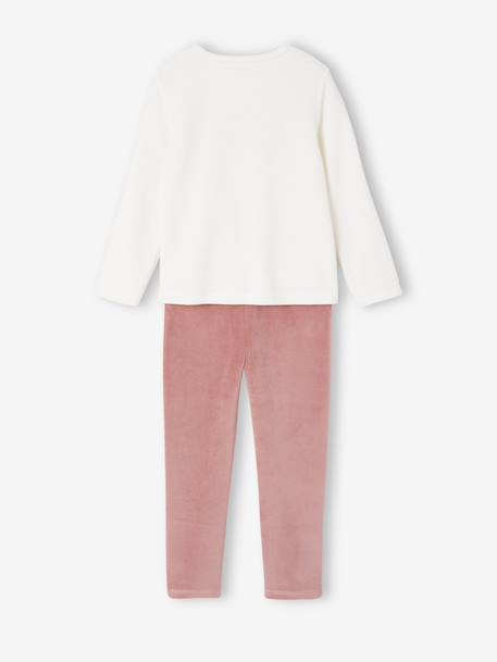 Pack of 2 Fruit Velour Pyjamas for Girls ecru - vertbaudet enfant 