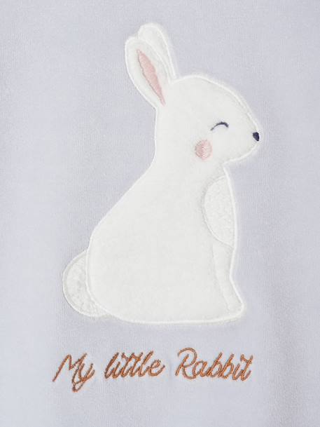 Rabbit Velour Pyjamas for Girls sky blue - vertbaudet enfant 