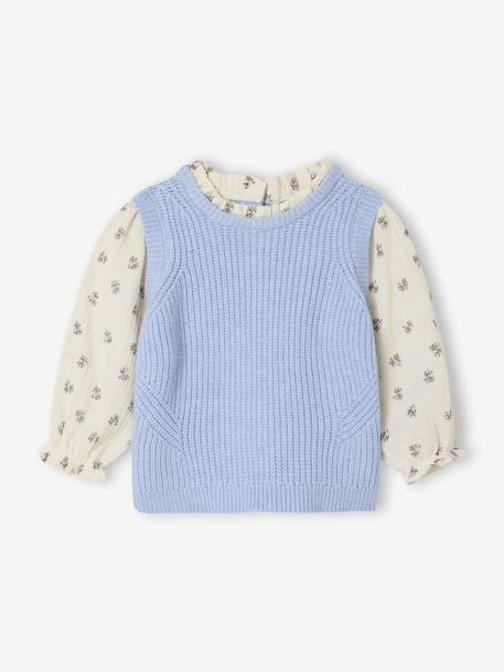 2-in-1 Jumper for Babies sky blue - vertbaudet enfant 