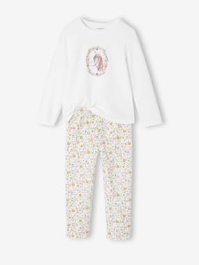 Lot de 2 pyjamas fille velours licorne - vertbaudet enfant Fille-Lot de 2 pyjamas fille velours licorne