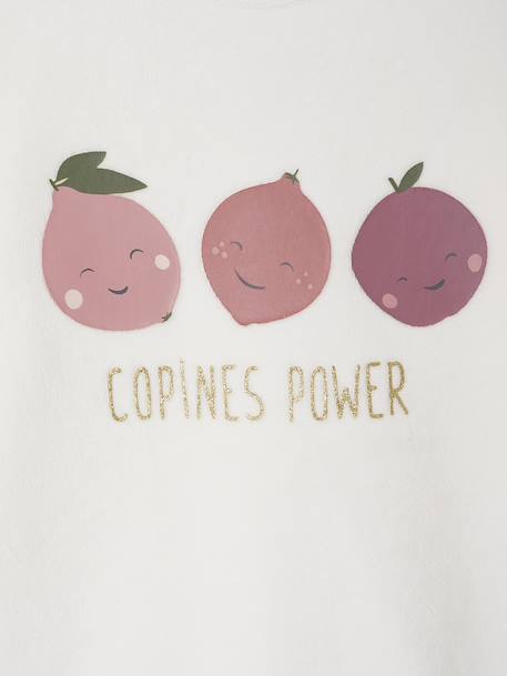 Pack of 2 Fruit Velour Pyjamas for Girls ecru - vertbaudet enfant 