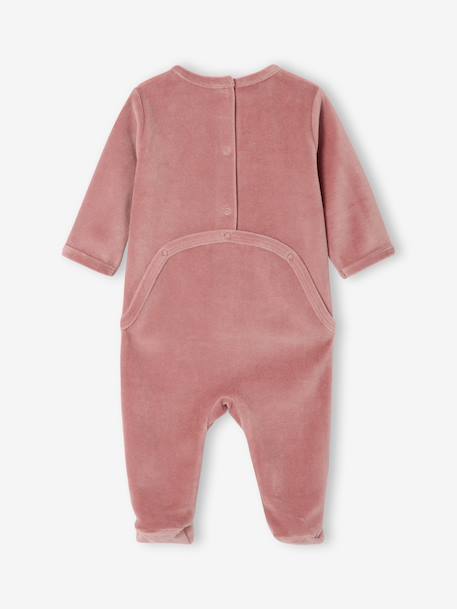 Lot de 3 pyjamas bébé mixtes en velours cappuccino+rose - vertbaudet enfant 