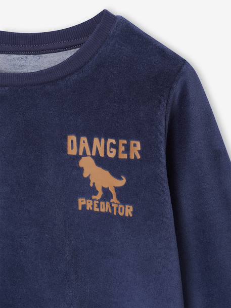 Pack of 2 Dino Velour Pyjamas for Boys caramel - vertbaudet enfant 
