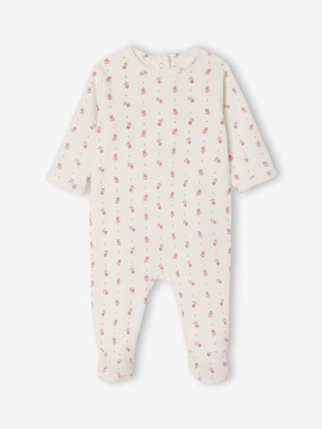 Lot de 3 pyjamas bébé mixtes en velours cappuccino+rose - vertbaudet enfant 