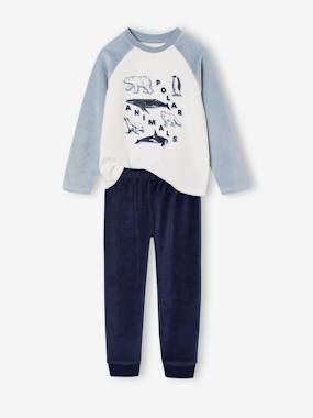 Garçon-Lot 2 pyjamas garçon velours animaux polaires 