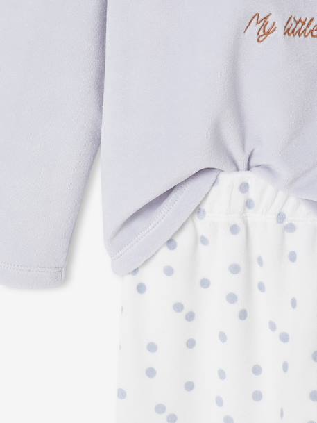Pyjama fille velours lapin bleu ciel - vertbaudet enfant 