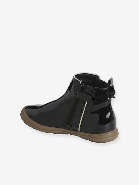 Boots with Zip for Girls, Designed for Autonomy black+brown - vertbaudet enfant 