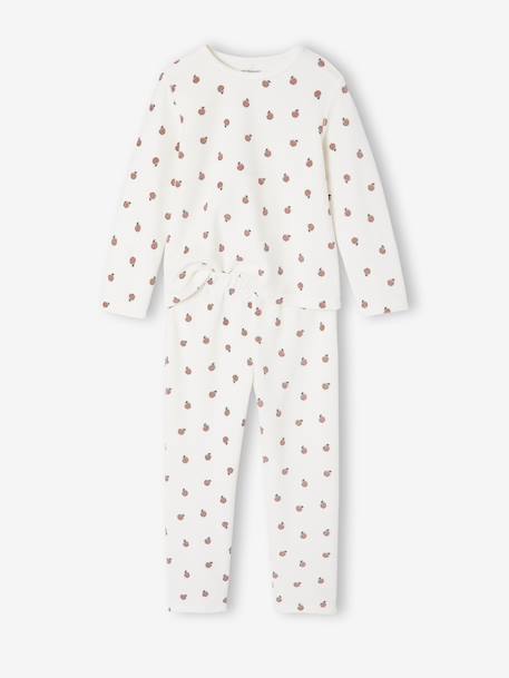 Pack of 2 Fruit Velour Pyjamas for Girls ecru - vertbaudet enfant 