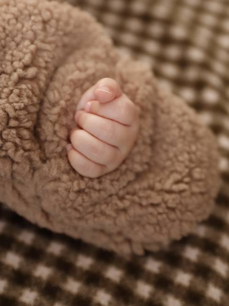 Pramsuit in Faux Fur with Ears beige - vertbaudet enfant 