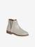Leather Boots with Zip & Elastic for Girls black+gold+navy blue - vertbaudet enfant 
