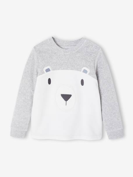 Velour Bear Pyjamas for Boys marl grey - vertbaudet enfant 