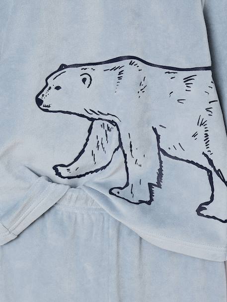 Lot 2 pyjamas garçon velours animaux polaires bleu ciel - vertbaudet enfant 