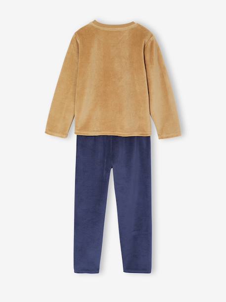 Pack of 2 Dino Velour Pyjamas for Boys caramel - vertbaudet enfant 