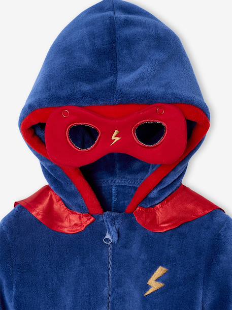Superhero sleepsuit pyjamas: detachable cape + mask royal blue - vertbaudet enfant 