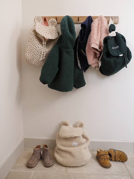 Sherpa hooded jacket for babies fir green - vertbaudet enfant 