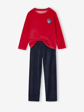 Lot de 2 pyjamas garçon velours police - vertbaudet enfant Garçon-Lot de 2 pyjamas garçon velours police
