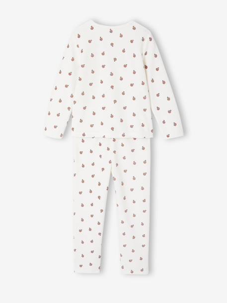 Pack of 2 Fruit Velour Pyjamas for Girls ecru - vertbaudet enfant 