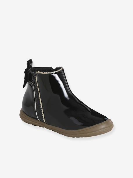 Boots with Zip for Girls, Designed for Autonomy black+brown - vertbaudet enfant 