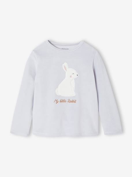 Rabbit Velour Pyjamas for Girls sky blue - vertbaudet enfant 