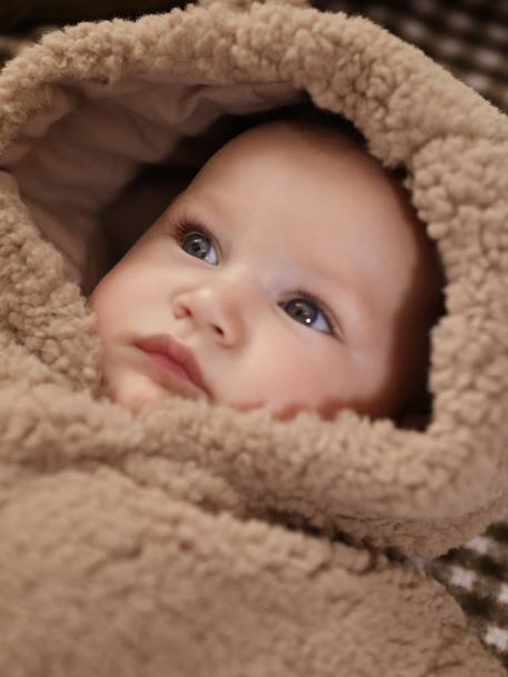 Pramsuit in Faux Fur with Ears beige - vertbaudet enfant 