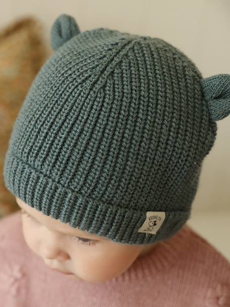 Ensemble bonnet, snood et moufles bébé vert - vertbaudet enfant 