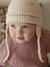 Embroidered heart set with beanie, snood and baby mittens golden beige - vertbaudet enfant 