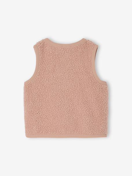 Sleeveless faux fur baby cardigan rosy - vertbaudet enfant 