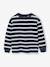 Striped Long-Sleeved T-Shirt for Boys ecru+night blue - vertbaudet enfant 