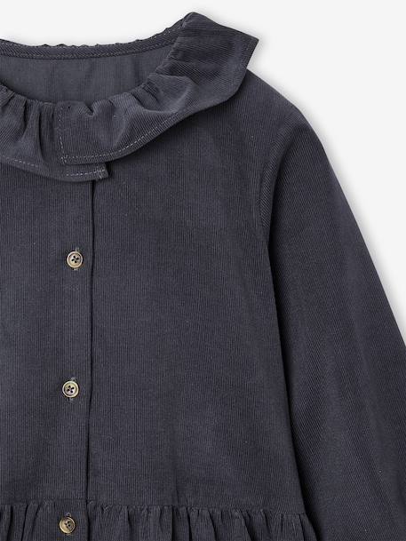 Corduroy Dress for Girls anthracite+sage green - vertbaudet enfant 