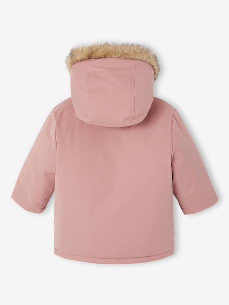 Parka + doudoune fine bébé 3 en 1 olive+vieux rose - vertbaudet enfant 
