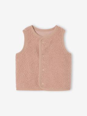 Gilet bébé sans manches en fausse fourrure - vertbaudet enfant Bébé-Pull, gilet, sweat-Gilet bébé sans manches en fausse fourrure