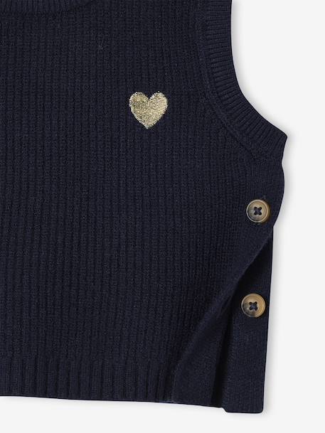 Pull bébé sans manches écru+marine+rose poudré - vertbaudet enfant 