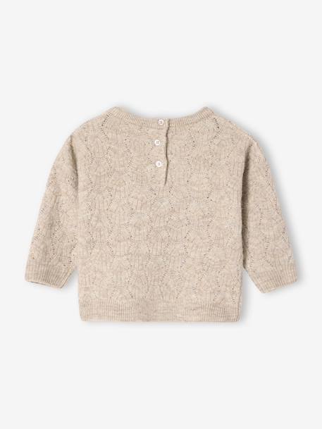 Fancy knit jumper for babies marl beige - vertbaudet enfant 
