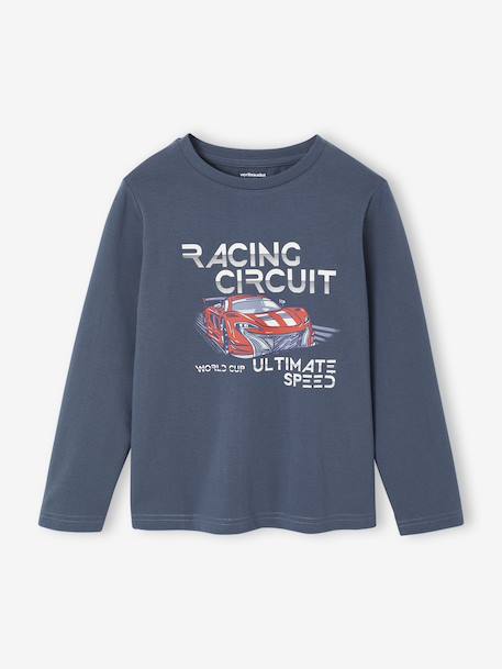Top with Fun Motif for Boys ecru+marl grey+slate grey - vertbaudet enfant 