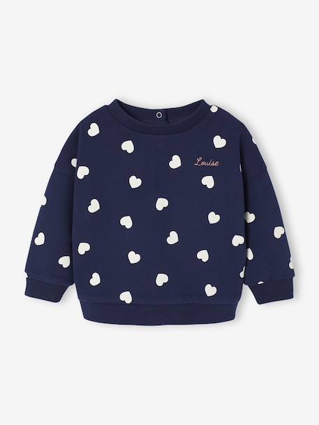 Ensemble bébé fille 3 pièces sweat + legging + bandeau personnalisable marine - vertbaudet enfant 