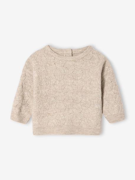 Fancy knit jumper for babies marl beige - vertbaudet enfant 