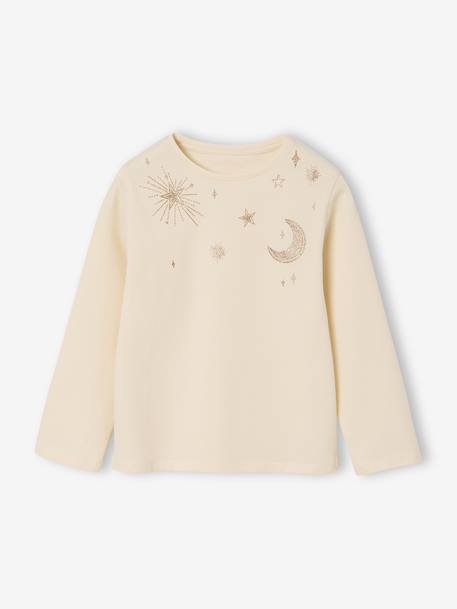 Tee-shirt fille étoiles brillantes vanille - vertbaudet enfant 