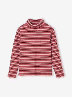 Polo Neck Top in Rib Knit for Girls - vertbaudet enfant -Polo Neck Top in Rib Knit for Girls