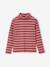 T-shirt col roulé en côtes fille framboise+multicolore - vertbaudet enfant 