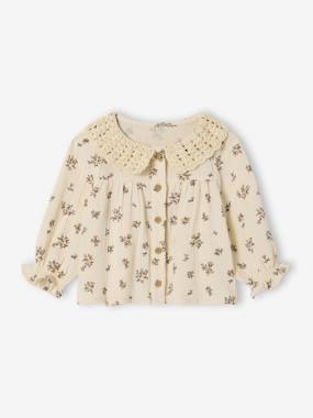 -Blouse imprimée bébé avec col en crochet