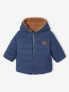 -Doudoune à capuche bébé réversible