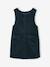Velvet pinafore dress and cotton muslin blouse set for girls petrol blue - vertbaudet enfant 