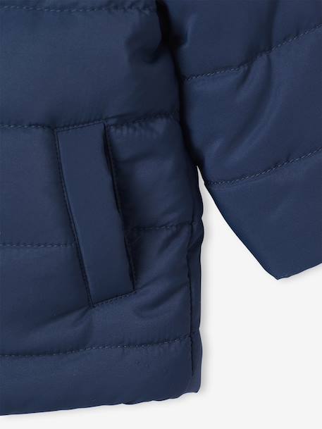 Reversible Hooded Lightweight Jacket for Girls navy blue - vertbaudet enfant 