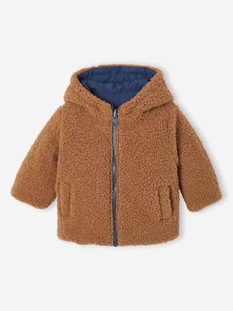 Reversible Hooded Lightweight Jacket for Girls navy blue - vertbaudet enfant 