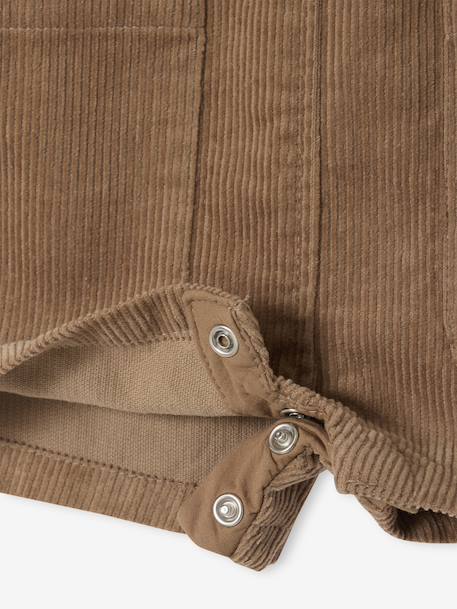 Short Corduroy Dungarees for Babies pecan nut - vertbaudet enfant 