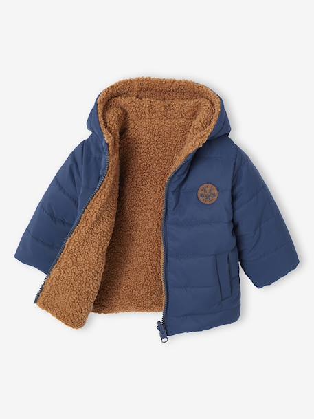 Reversible Hooded Lightweight Jacket for Girls navy blue - vertbaudet enfant 