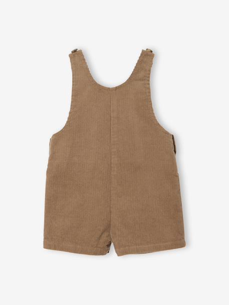 Short Corduroy Dungarees for Babies pecan nut - vertbaudet enfant 