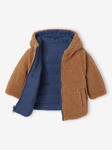 Reversible Hooded Lightweight Jacket for Girls navy blue - vertbaudet enfant 