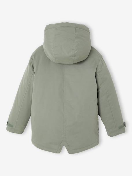 3-in-1 Parka with Removable Bodywarmer for Boys BLUE MEDIUM SOLID WITH DESIGN+BROWN DARK SOLID WITH DESIGN+GREEN MEDIUM SOLID WITH DESIG+lichen - vertbaudet enfant 