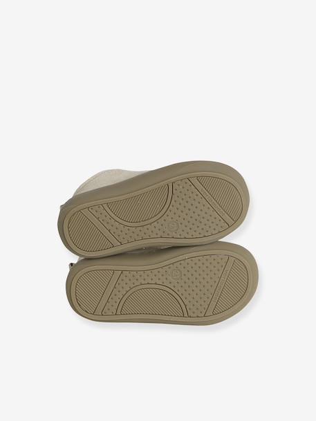 Soft Leather Ankle Boots for Baby Girls, Designed for Crawling Gold - vertbaudet enfant 